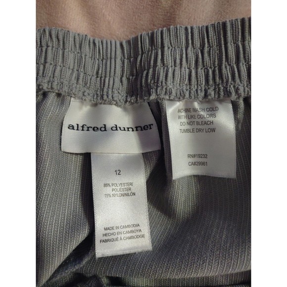 Alfred Dunner Pants Size 12 Gray Pull On Elastic Waist - Picture 8 of 8